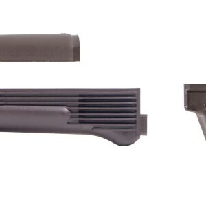 Arsenal Plum Polymer Handguard Set with Stainless Steel Heat Shield and Pistol Grip for Stamped Receivers