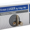 STV Technology 9mm 124 Grain Boxer Primed Full Metal Jacket Brass Case 50 Round Box