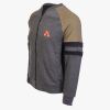 Arsenal X-Large Gray / Khaki Cotton-Poly Standard Fit Classic Crew Zip-Up Jacket