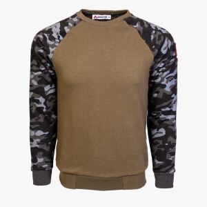Arsenal Large Khaki / Black Camo Cotton-Poly Standard Fit Pullover Sweater
