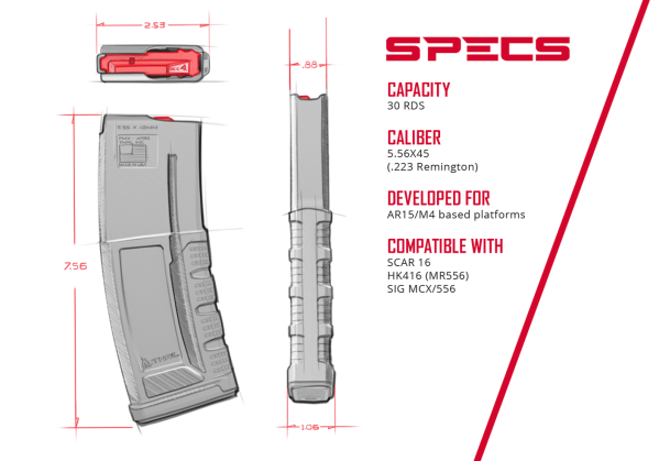 Thril USA 5.56x45mm Black Polymer 30 Round Magazine