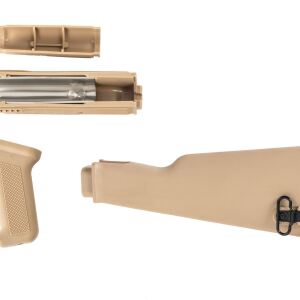 Arsenal Desert Sand Polymer Stock Set with Stainless Steel Heat Shield for Milled Receivers