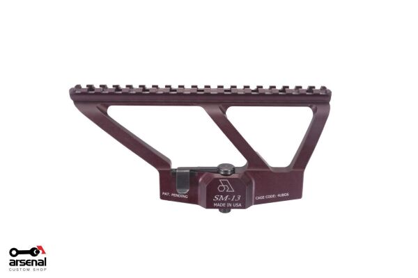 Arsenal Picatinny Scope Mount with Plum Hard Anodized for AK Variant Rifles with Side Rail