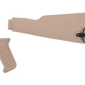 Arsenal Intermediate Length AK47 Desert Sand Buttstock and Pistol Grip Set for Milled Receivers