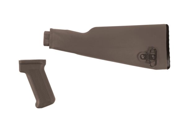 Arsenal Intermediate Length FDE AK47 Buttstock and Pistol Grip Set for Milled Receivers