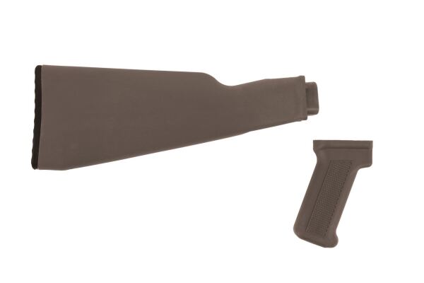 Arsenal Intermediate Length FDE AK47 Buttstock and Pistol Grip Set for Milled Receivers