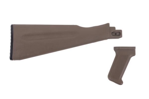 Arsenal AK47 / AK74 NATO Length FDE Buttstock Set for Stamped Receivers