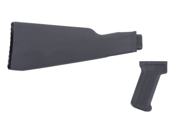 Arsenal Intermediate Length Gray AK47 Buttstock and Pistol Grip Set for Milled Receivers