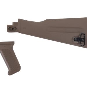 Arsenal AK47 / AK74 Warsaw Length FDE Buttstock and Pistol Grip Set for Stamped Receivers