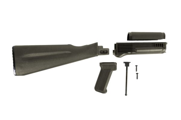 Arsenal 4 Piece OD Green Warsaw Length Mil Spec Buttstock Set for Stamped Receivers with Hardware